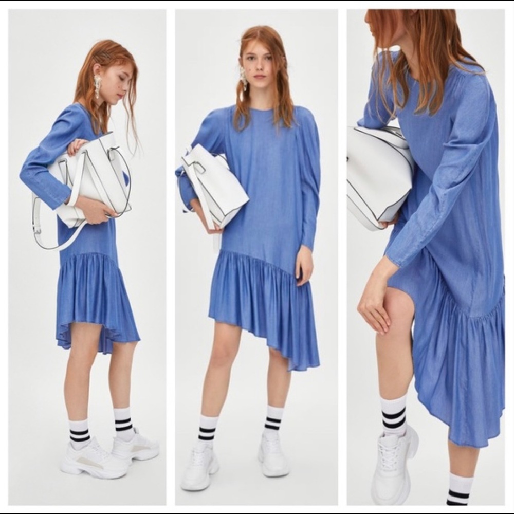 Zara Tencel Asymmetrical Midi